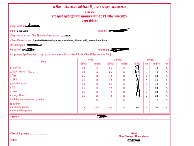 B.T.C. First Semester Ka Result 2024 Latest Update and How to Check Online